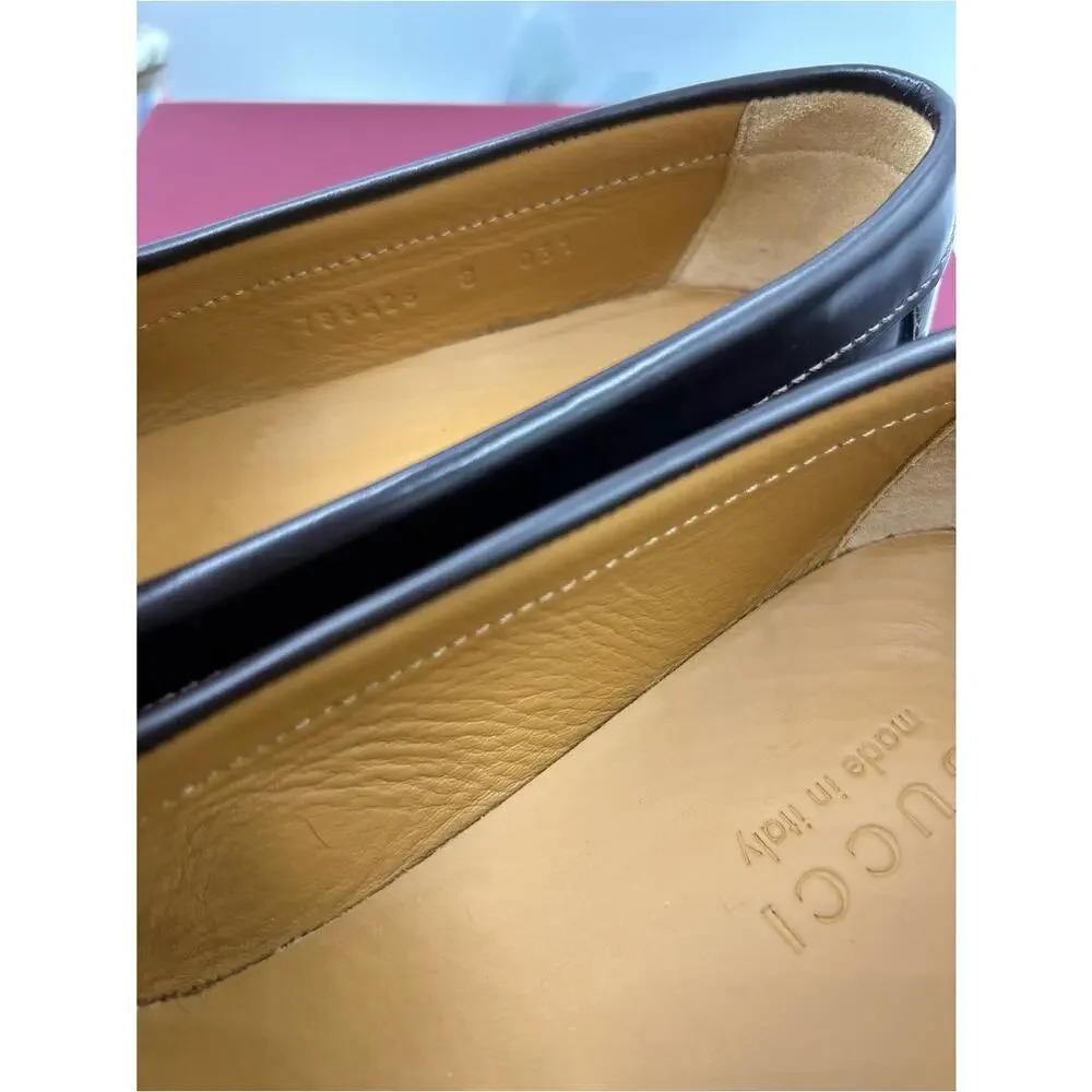 Men's Gucci KAVEH GG embossed leather loafers size 8 fits 8.5US made in Italy